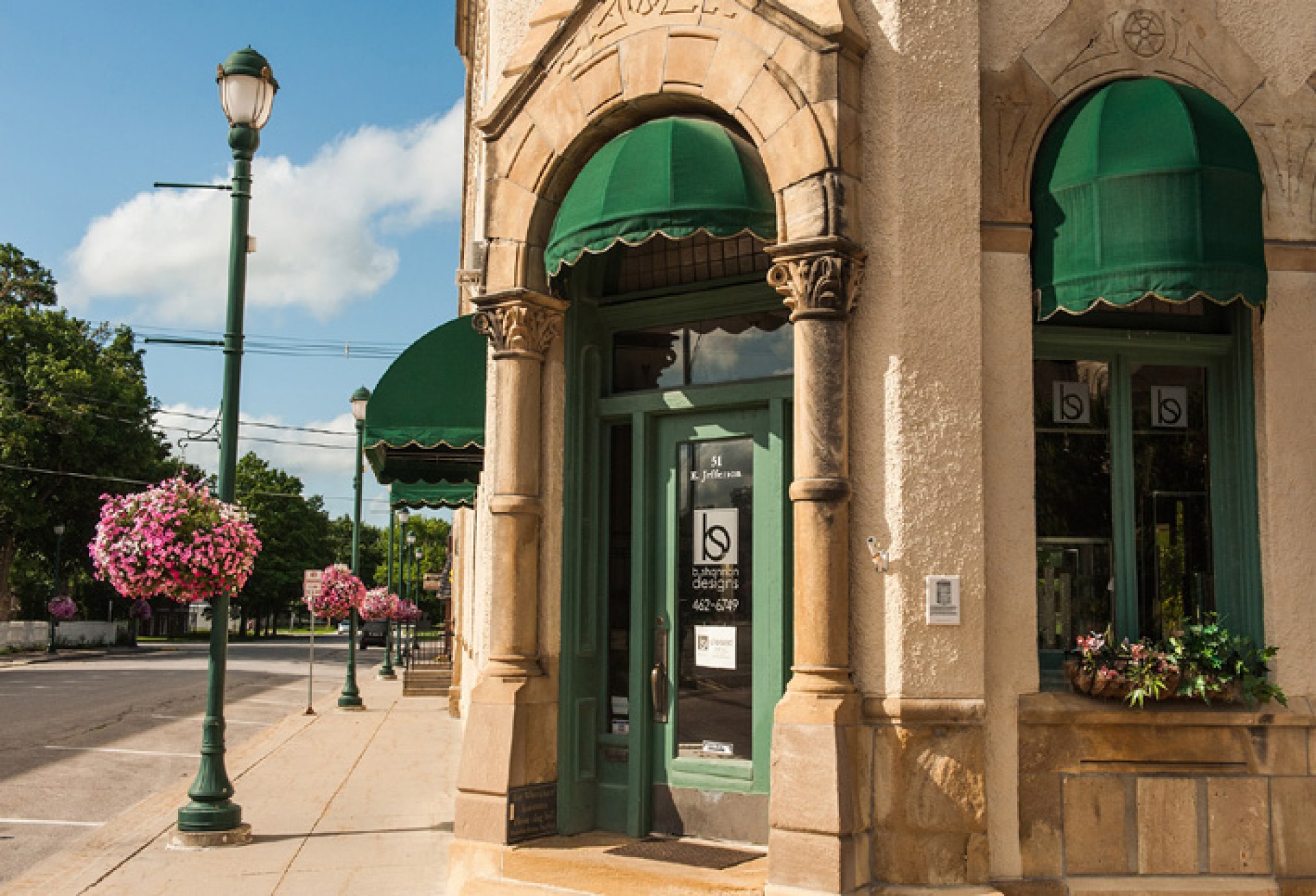 Charming storefront in the Winterset, Iowa, retail district.